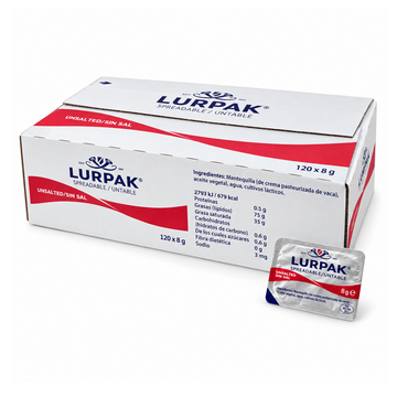 Lurpak Unsalted Butter Portions - 6 X 120 X 8G | 720 Individual Portions