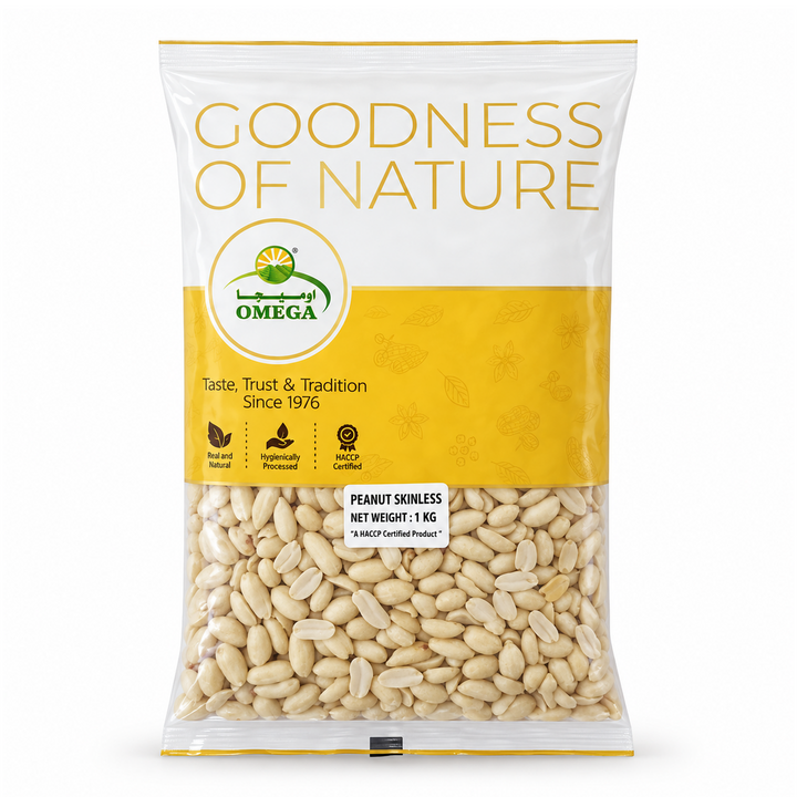 Omega Peanut Shelled Skinless 1KG | Addtocart Dubai UAE