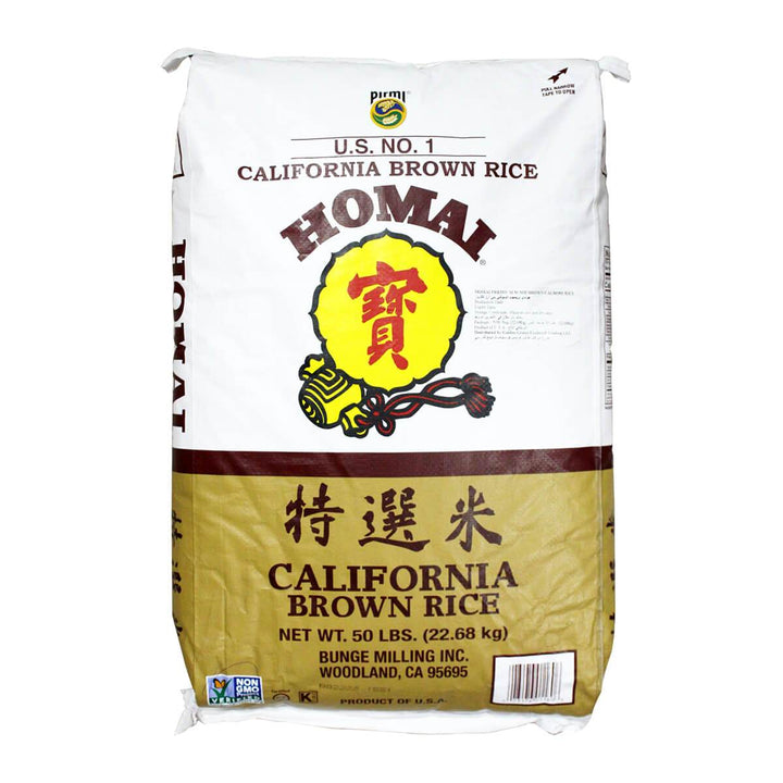 Homai Brown Calrose Sushi Rice USA 22.68KG UAE