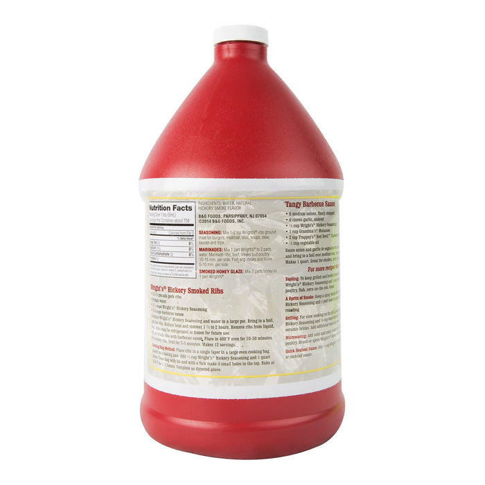 Wright's Liquid Smoke Hickory 1 gallon, back nutrition label