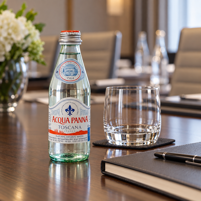 Acqua Panna Meeting table setting - illustrative supporting image