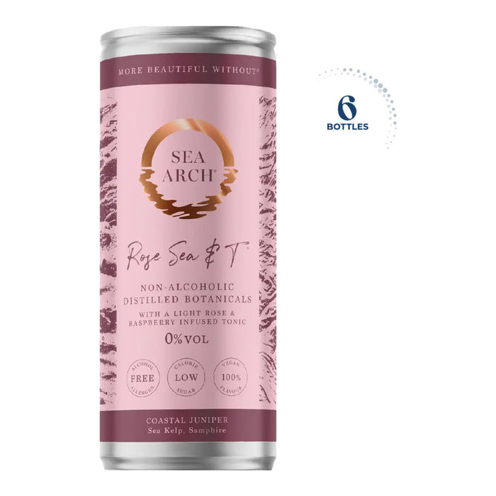 Sea Arch Rose Sea & T Non-Alcoholic Gin & Tonic, UK - 1 x 250ML front product image | SKU BEVR-733314