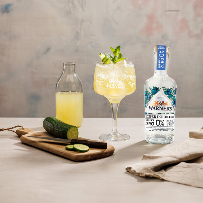 Warner's Juniper Double Dry 0%, UK - 1 x 500ML product lifestyle image | SKU BEVR-733329