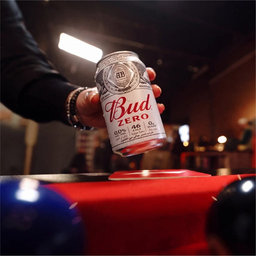 Bud Zero Can, Belgium - 24 x 330ML product lifestyle image | SKU BEVR-733335