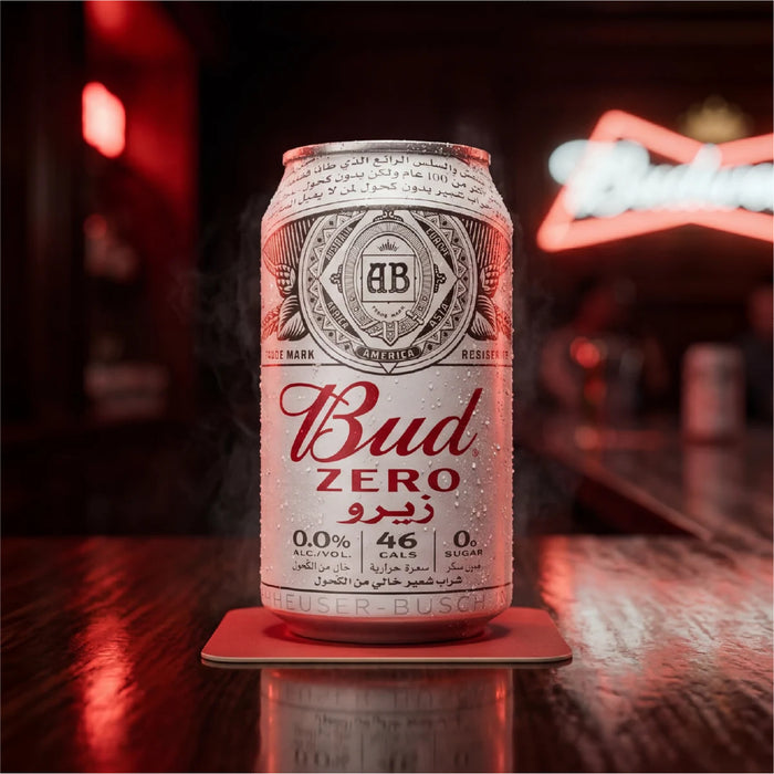 Bud Zero Can, Belgium - 24 x 330ML product lifestyle image | SKU BEVR-733335