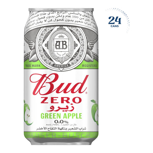 Bud Zero Apple Can, Belgium - 24 x 330ML front product image | SKU BEVR-733336