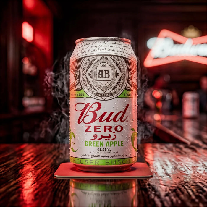 Bud Zero Apple Can, Belgium - 24 x 330ML product lifestyle image | SKU BEVR-733336