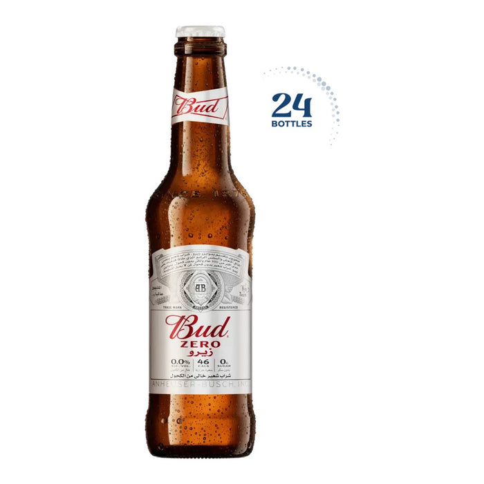 Bud Zero Bottle, Belgium - 24 x 330ML front product image | SKU BEVR-733338