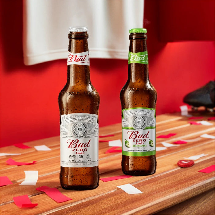 Bud Zero Bottle, Belgium - 24 x 330ML product lifestyle image | SKU BEVR-733338