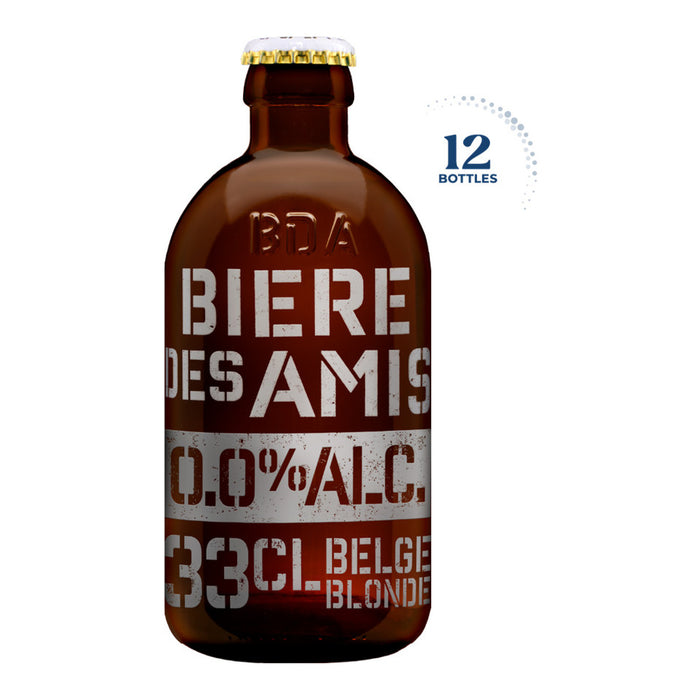 Bière des Amis Blonde 0.0% Non-Alcoholic Beer, Belgium - 12 x 330ML front product image | SKU BEVR-733340