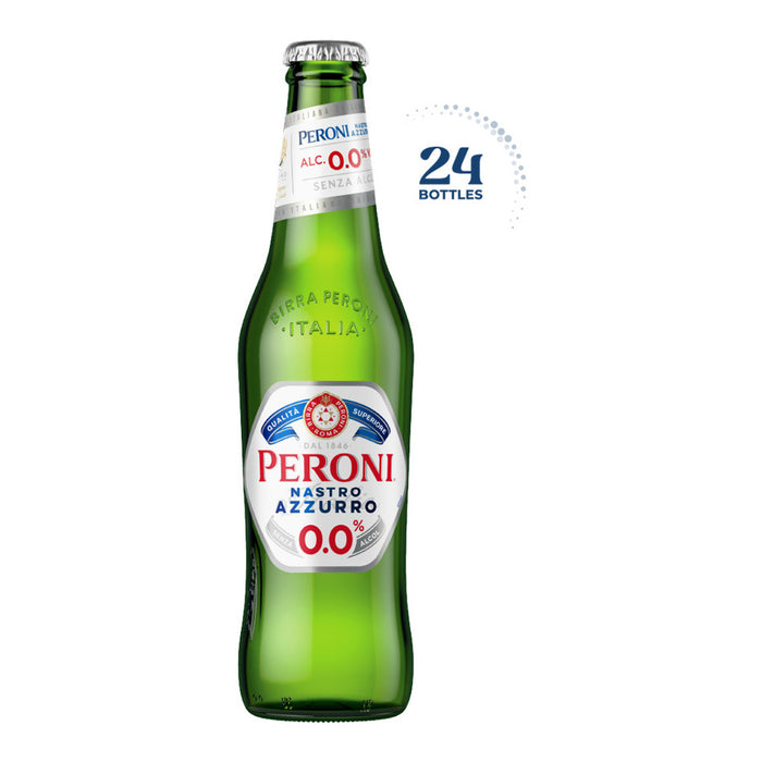 Peroni Nastro Azzurro 0.0% Non-Alcoholic Beer, Italy - 24 x 330ML front product image | SKU BEVR-733341