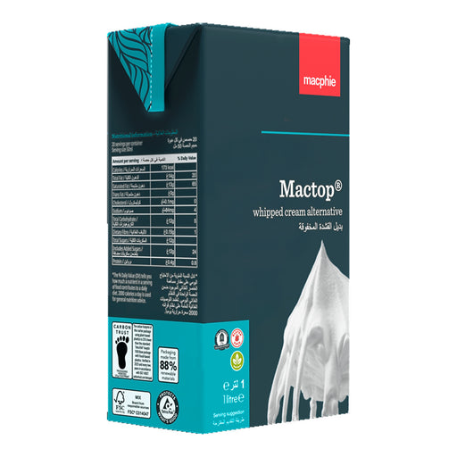 Macphie Mactop whipped cream alternative 1LTR English-Arabic carton | SKU BREK-159219