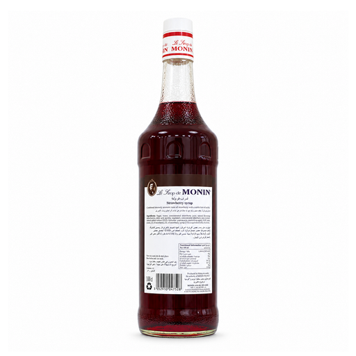 Monin Strawberry Syrup 1L - rear bottle