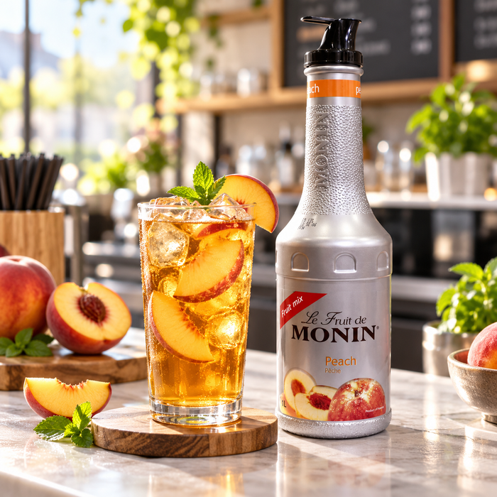 Monin Peach Fruit Mix Puree - 1LTR serving suggestion 03