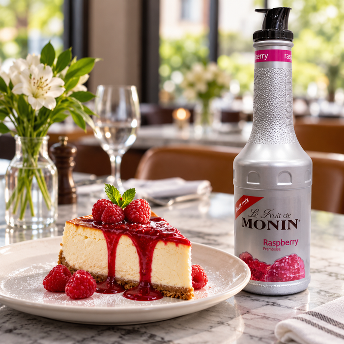 Monin Raspberry Fruit Mix Puree - 1LTR serving suggestion 05
