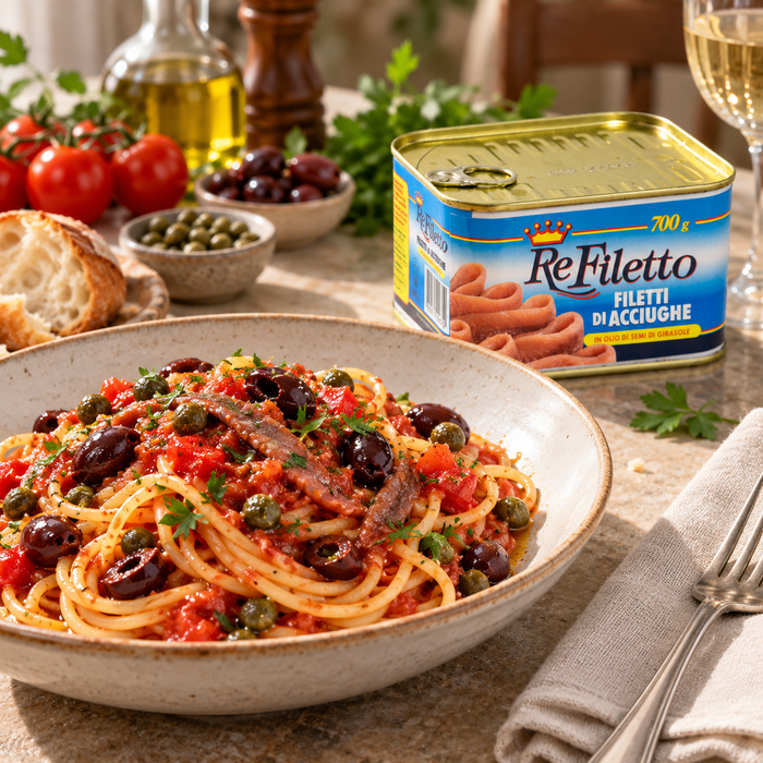 ReFiletto anchovy fillets - pasta serving suggestion