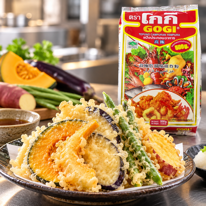 Gogi Tempura Flour, Thailand - 500G serving suggestion 04