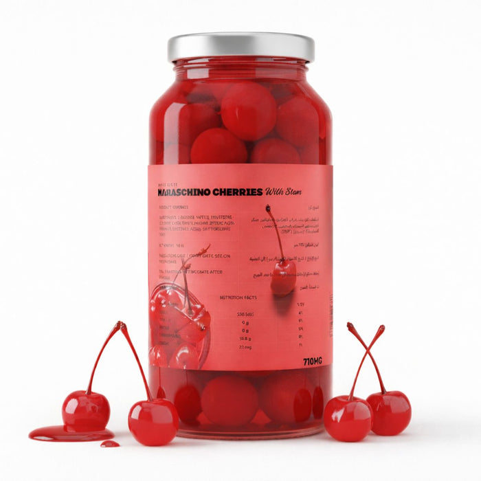 Daily Serve Maraschino Red Cherry With Stem, Seedless - 710G