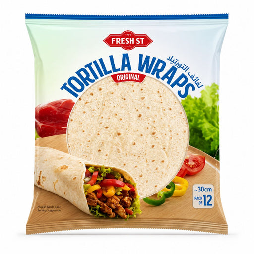 Fresh St. Tortilla Wraps 12 Inch, 12 Tortillas per Pack - 960G | Addtocart Dubai UAE