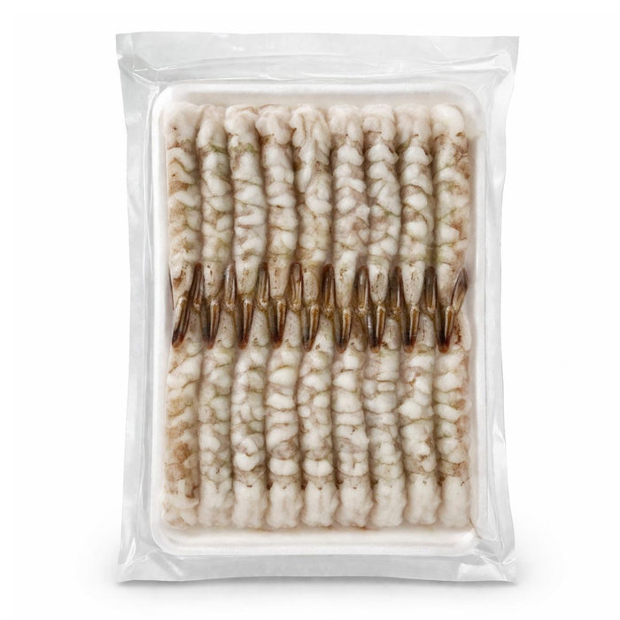 Shirakiku Vannamei White Shrimp Nobashi-Ebi 21/25, Tail On - 1 Pack of 20 Pieces