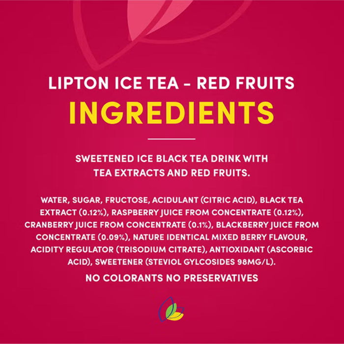 Lipton Red Fruit Ice Tea Soft Drink - 24 X 320ML
