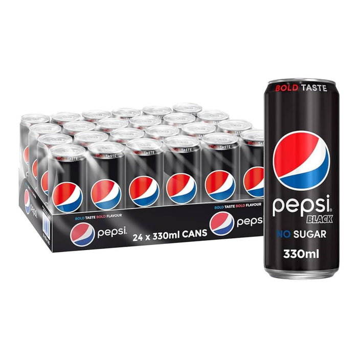 Pepsi Extra Fizz Zero Sugar Black Can Soft Drink, UAE - 24 X 330ML