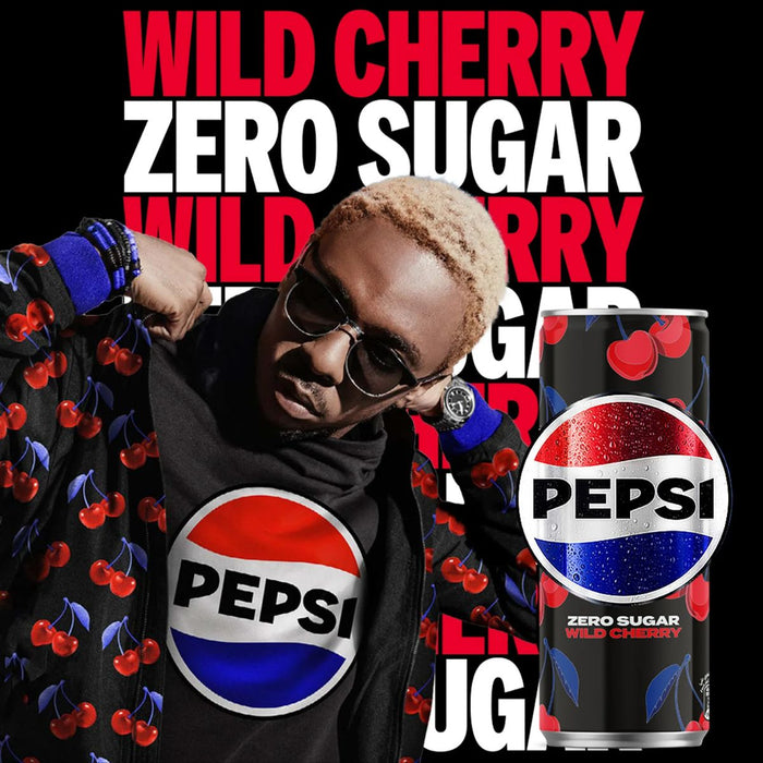 Pepsi Wild Cherry Zero Sugar Soft Drink, UAE - 24 X 330ML