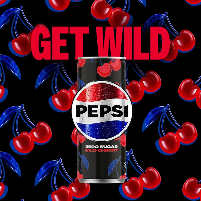 Pepsi Wild Cherry Zero Sugar Soft Drink, UAE - 24 X 330ML