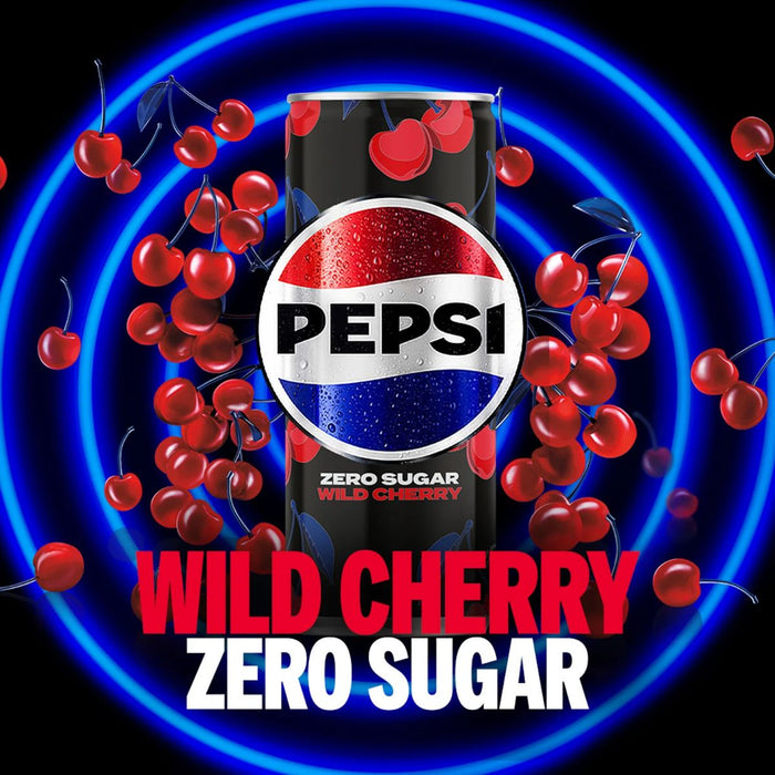 Pepsi Wild Cherry Zero Sugar Soft Drink, UAE - 24 X 330ML