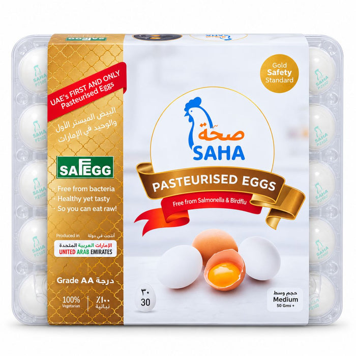 Saha Arabian Pasteurized Eggs, UAE - 1 Tray of 30 Eggs