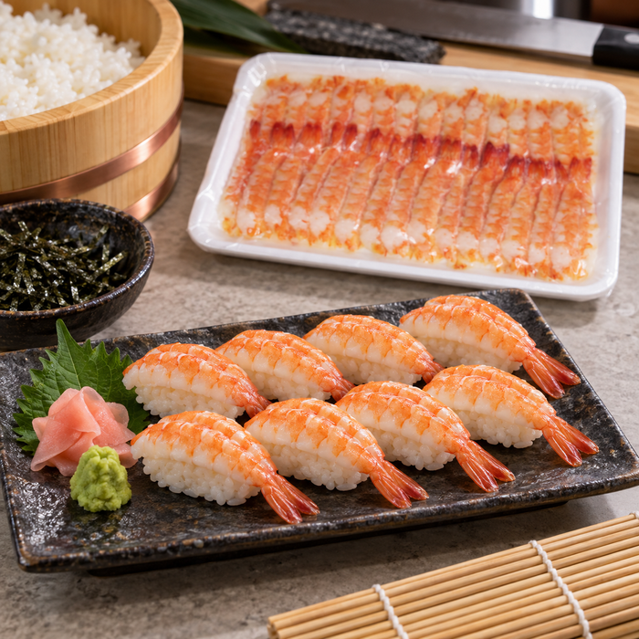 GGFT Sushi Ebi Shrimp, Size 5L, Taiwan - 30 Pieces per Packet - serving suggestion 2