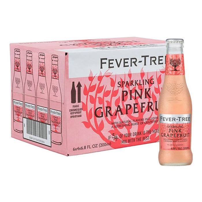 Fever Tree Pink Grapefruit Soda Water, 1 Carton - 24 X 200ML