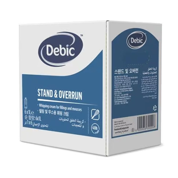 Debic Whipping Cream 35%, Stand & Overrun - 6 X 1LTR