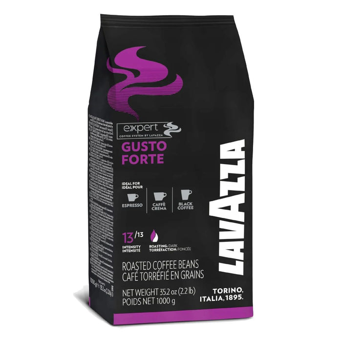 Lavazza Expert Gusto Forte Roasted Coffee Beans, Intensity 13/13, Italy - 1KG