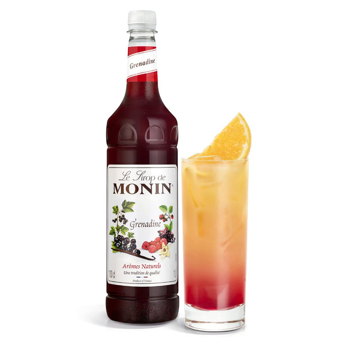 Monin Grenadine Syrup PET, France  - 6 Bottles X 1LTR | Expiry : Jan 2025