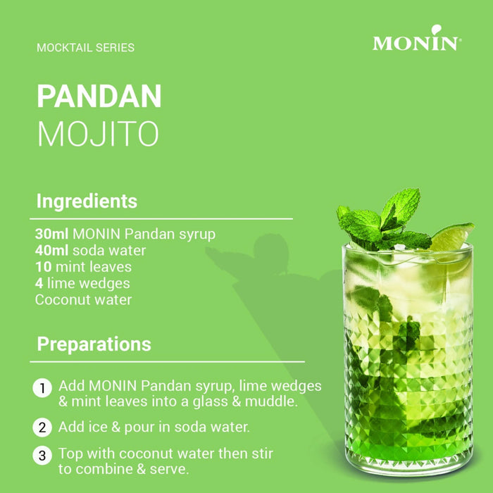 Monin Pandan Syrup 700ML front view UAE
