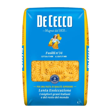 DeCecco Fusilli #34 Pasta, Italy - 1KG