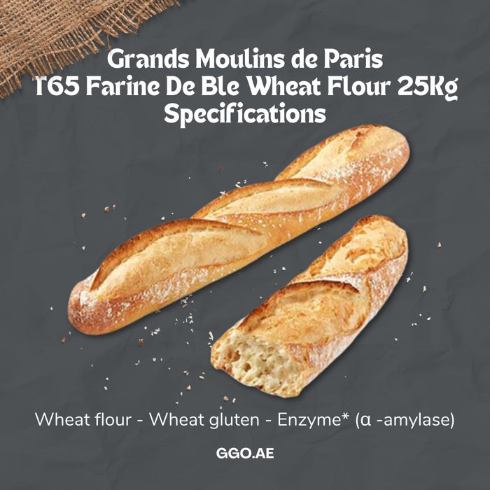 Grands Moulins de Paris T65 Farine De Ble Wheat Flour - 25KG