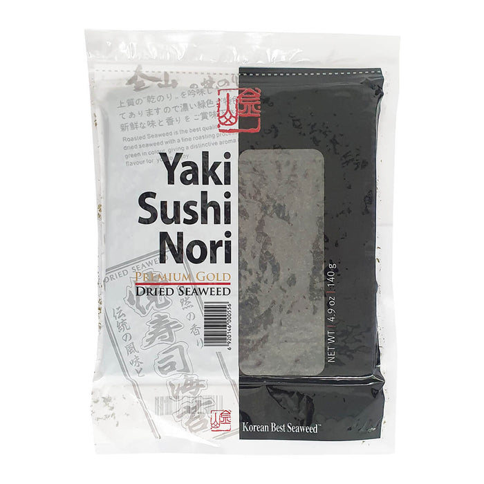 Korean Best Seaweed Yaki Sushi Nori Premium, Gold, 50 Sheets, South Korea - 140G
