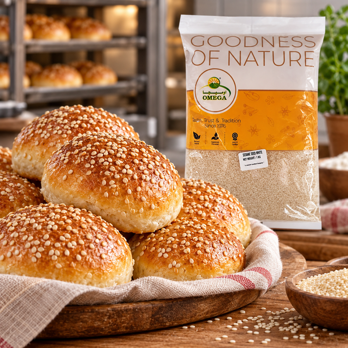 Omega Sesame Seed White - 1KG serving suggestion 03