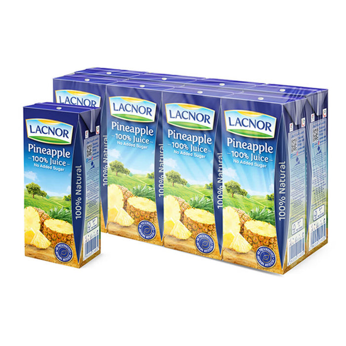 Lacnor Pineapple Juice Essentials - 32 X 180ML | Addtocart Dubai UAE