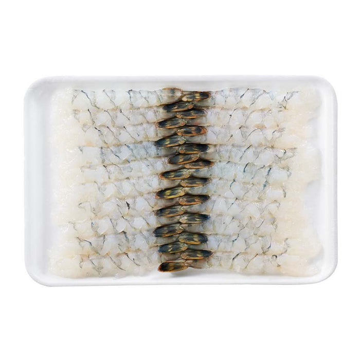 GGFT Vannamei White Shrimp Nobashi-Ebi 26/30, Tail On - 30 Pieces per Packet