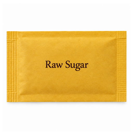 Majestic brown sugar sachet Raw Sugar front