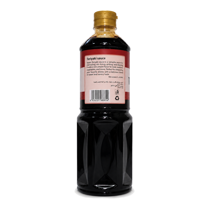 Seasir Teriyaki Sauce 1L rear label and ingredients - SACH-253311