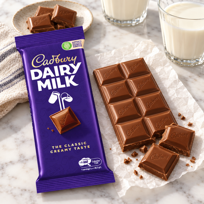 Cadbury Dairy Milk sharing serving suggestion