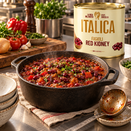 Italica Red Kidney Beans 2500g with catering chili serving suggestion