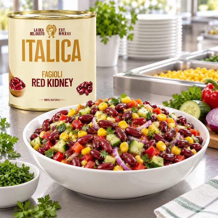 Italica Red Kidney Beans 2500g with buffet salad serving suggestion