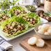 Water chestnuts in chicken lettuce cups