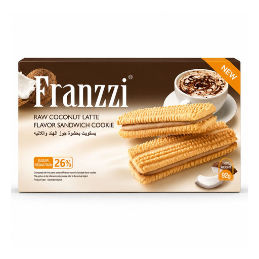 Franzzi Raw Coconut Latte Flavor Sandwich Cookie - 92G | Addtocart Dubai UAE