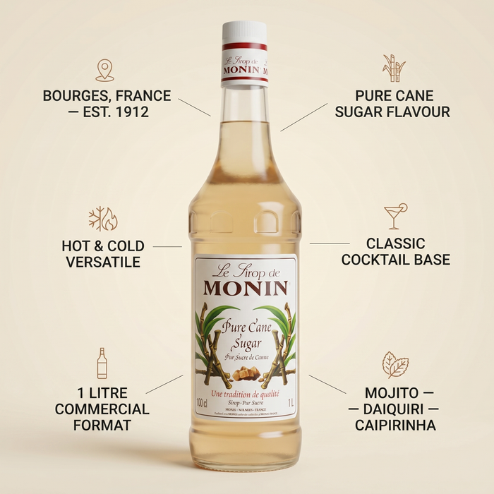 Monin Sugarcane Syrup 1L features and benefits | Addtocart Dubai UAE